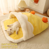 HKM-432723 Cozy Cat Sleeping Pad - Soft Polyester and PP Cotton Nest Mat for All Seasons