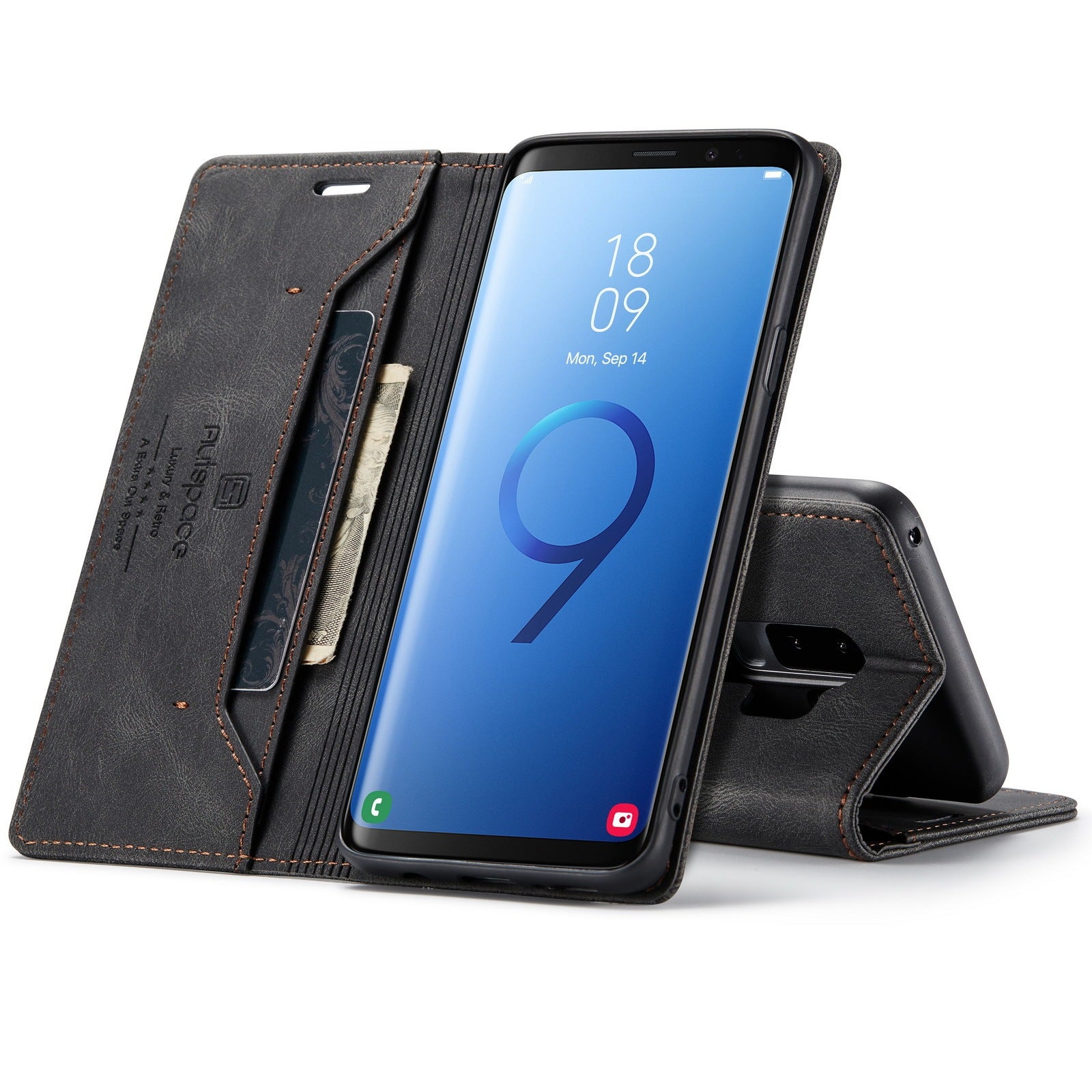 HKM-432787 Samsung-compatible Anti-Degaussing Clamshell Flip Phone Case in Multiple Colors