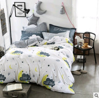 HKM-432851 Cotton Four-Piece Fashion Bedding Set with Personalized Design and Paint Printing