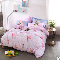 HKM-432851 Cotton Four-Piece Fashion Bedding Set with Personalized Design and Paint Printing