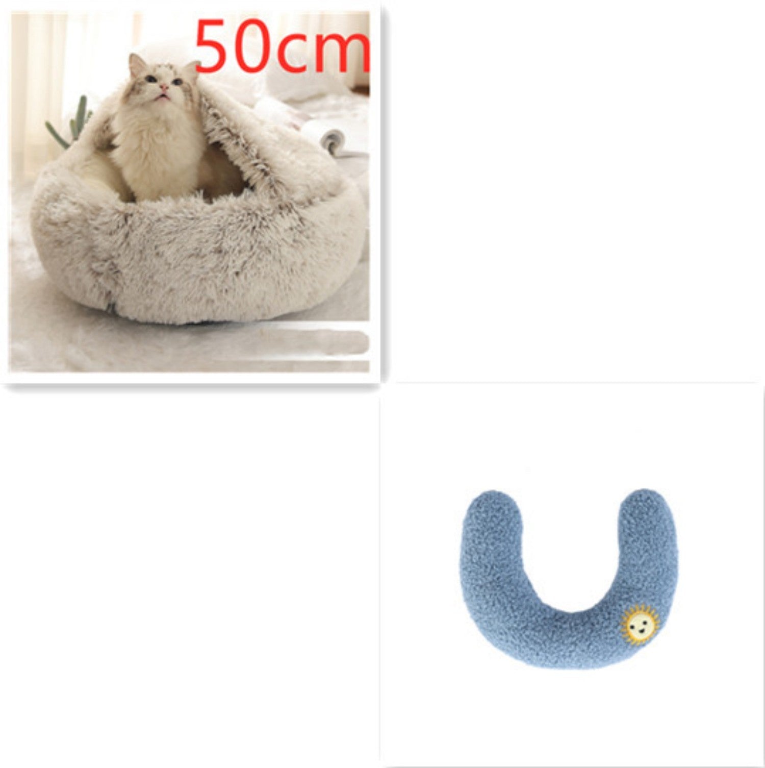 HKM-432979 Cozy Cocoon Soft Dog & Cat Bed for Anxiety Relief and Joint Support