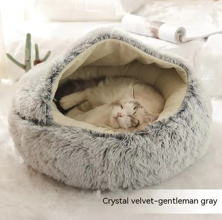HKM-432979 Cozy Cocoon Soft Dog & Cat Bed for Anxiety Relief and Joint Support