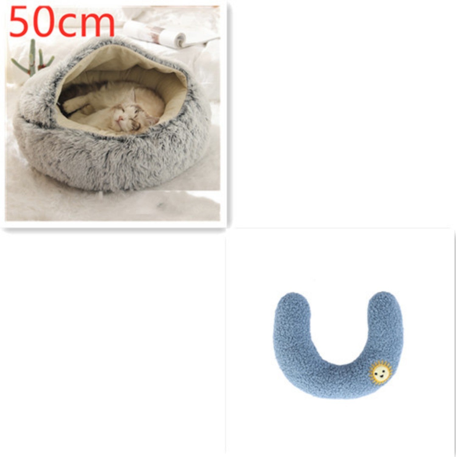 HKM-432979 Cozy Cocoon Soft Dog & Cat Bed for Anxiety Relief and Joint Support