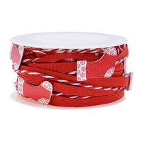 HKM-432979 Red Five-Pointed Star Decorative Ribbon Bow Christmas Pendant - 5m x 3cm for Celebrations and Gifts