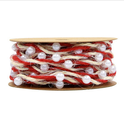 HKM-432979 Red Five-Pointed Star Decorative Ribbon Bow Christmas Pendant - 5m x 3cm for Celebrations and Gifts