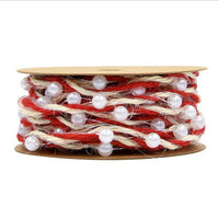 HKM-432979 Red Five-Pointed Star Decorative Ribbon Bow Christmas Pendant - 5m x 3cm for Celebrations and Gifts