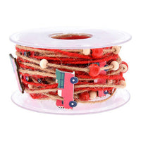 HKM-432979 Red Five-Pointed Star Decorative Ribbon Bow Christmas Pendant - 5m x 3cm for Celebrations and Gifts
