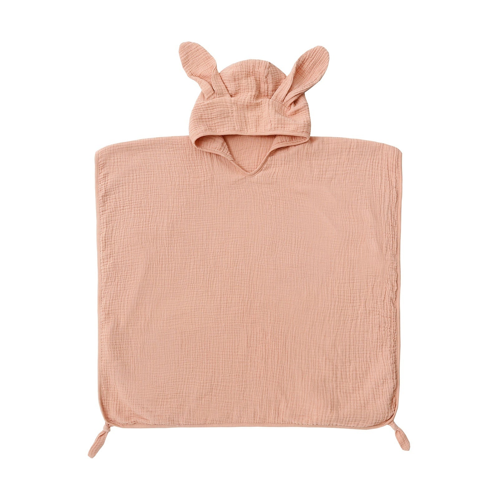 HKM-433107 Cotton Gauze Hooded Bath Towel for Kids with Flower and Cartoon Designs