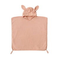 HKM-433107 Cotton Gauze Hooded Bath Towel for Kids with Flower and Cartoon Designs