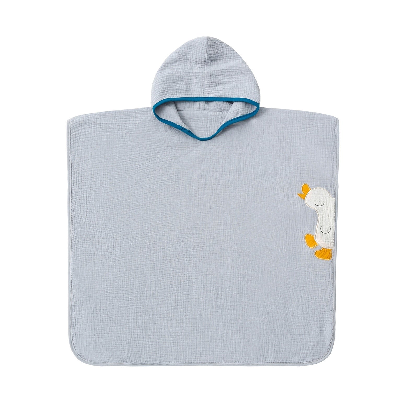 HKM-433107 Cotton Gauze Hooded Bath Towel for Kids with Flower and Cartoon Designs