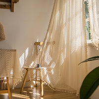 HKM-433235 Bohemian Lace Window Curtains for Living Room and Bedroom, Polyester, Multiple Sizes Available