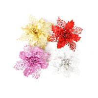 HKM-433299 Hollowed Out Christmas Decorations Canes with Floral Design, 16cm Plastic Craft
