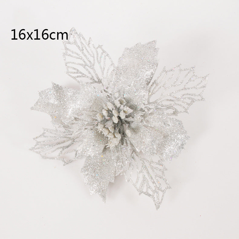 HKM-433299 Hollowed Out Christmas Decorations Canes with Floral Design, 16cm Plastic Craft