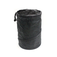HKM-433363 Automotive Folding Trash Can - Car-Mounted Polyester Waste Bin, 15x20CM, Black