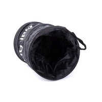 HKM-433363 Automotive Folding Trash Can - Car-Mounted Polyester Waste Bin, 15x20CM, Black