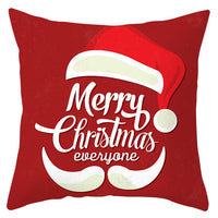 HKM-433363 Festive Santa Elk Snowflake Pillow Cover - 45x45cm Polyester Cushion Cover for Christmas Decor