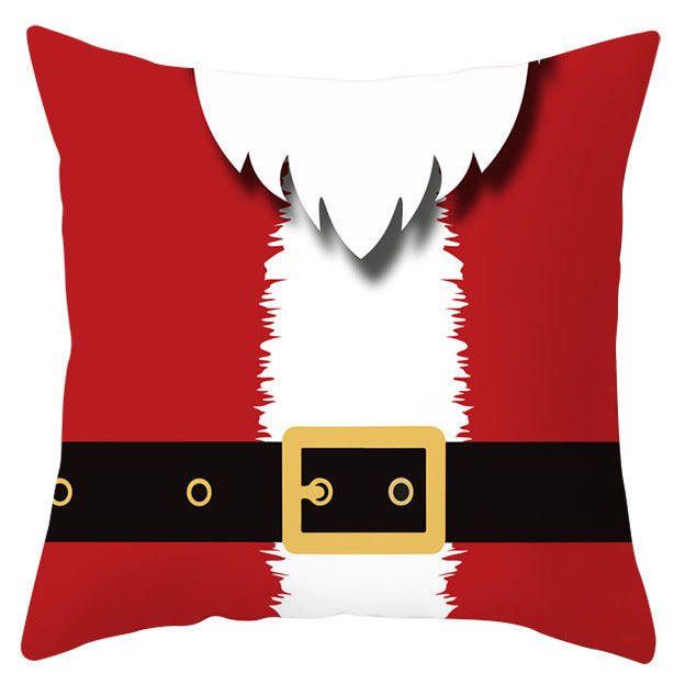 KTX-433363 Festive Santa Elk Snowflake Pillow Cover - 45x45cm Polyester Cushion Cover for Christmas Decor