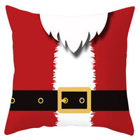 HKM-433363 Festive Santa Elk Snowflake Pillow Cover - 45x45cm Polyester Cushion Cover for Christmas Decor