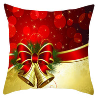 HKM-433363 Festive Santa Elk Snowflake Pillow Cover - 45x45cm Polyester Cushion Cover for Christmas Decor