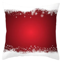 HKM-433363 Festive Santa Elk Snowflake Pillow Cover - 45x45cm Polyester Cushion Cover for Christmas Decor