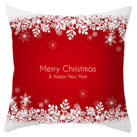 HKM-433363 Festive Santa Elk Snowflake Pillow Cover - 45x45cm Polyester Cushion Cover for Christmas Decor