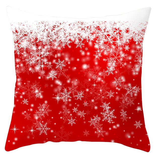 KTX-433363 Festive Santa Elk Snowflake Pillow Cover - 45x45cm Polyester Cushion Cover for Christmas Decor