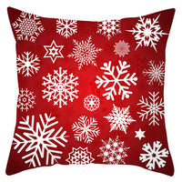 HKM-433363 Festive Santa Elk Snowflake Pillow Cover - 45x45cm Polyester Cushion Cover for Christmas Decor