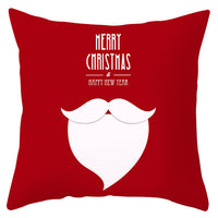 HKM-433363 Festive Santa Elk Snowflake Pillow Cover - 45x45cm Polyester Cushion Cover for Christmas Decor