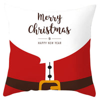 HKM-433363 Festive Santa Elk Snowflake Pillow Cover - 45x45cm Polyester Cushion Cover for Christmas Decor