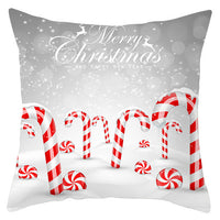 HKM-433363 Festive Santa Elk Snowflake Pillow Cover - 45x45cm Polyester Cushion Cover for Christmas Decor