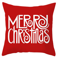 HKM-433363 Festive Santa Elk Snowflake Pillow Cover - 45x45cm Polyester Cushion Cover for Christmas Decor