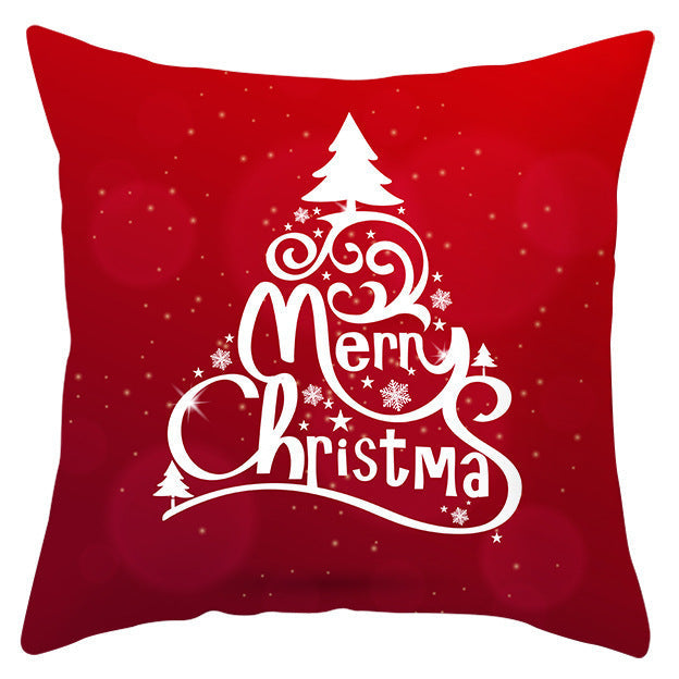 KTX-433363 Festive Santa Elk Snowflake Pillow Cover - 45x45cm Polyester Cushion Cover for Christmas Decor