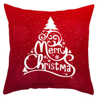 HKM-433363 Festive Santa Elk Snowflake Pillow Cover - 45x45cm Polyester Cushion Cover for Christmas Decor
