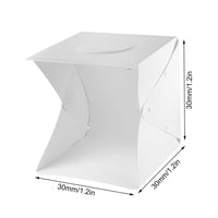 HKM-433427 Compact 20cm LED Light Box for Personal Photography with Black and White Backgrounds