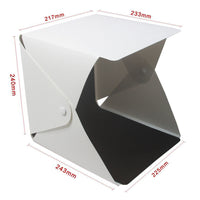 HKM-433427 Compact 20cm LED Light Box for Personal Photography with Black and White Backgrounds