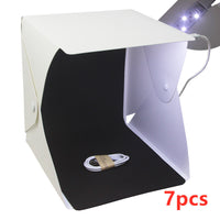 HKM-433427 Compact 20cm LED Light Box for Personal Photography with Black and White Backgrounds