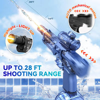 HKM-433491 Electric Water Blaster with Light-Up Feature for Outdoor Fun - High Capacity Water Gun for Ages 5 and Up