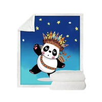 HKM-433491 Panda Series Coral Fleece Flannel Blanket for Cozy Comfort