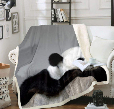 HKM-433491 Panda Series Coral Fleece Flannel Blanket for Cozy Comfort
