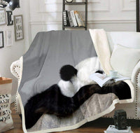 HKM-433491 Panda Series Coral Fleece Flannel Blanket for Cozy Comfort