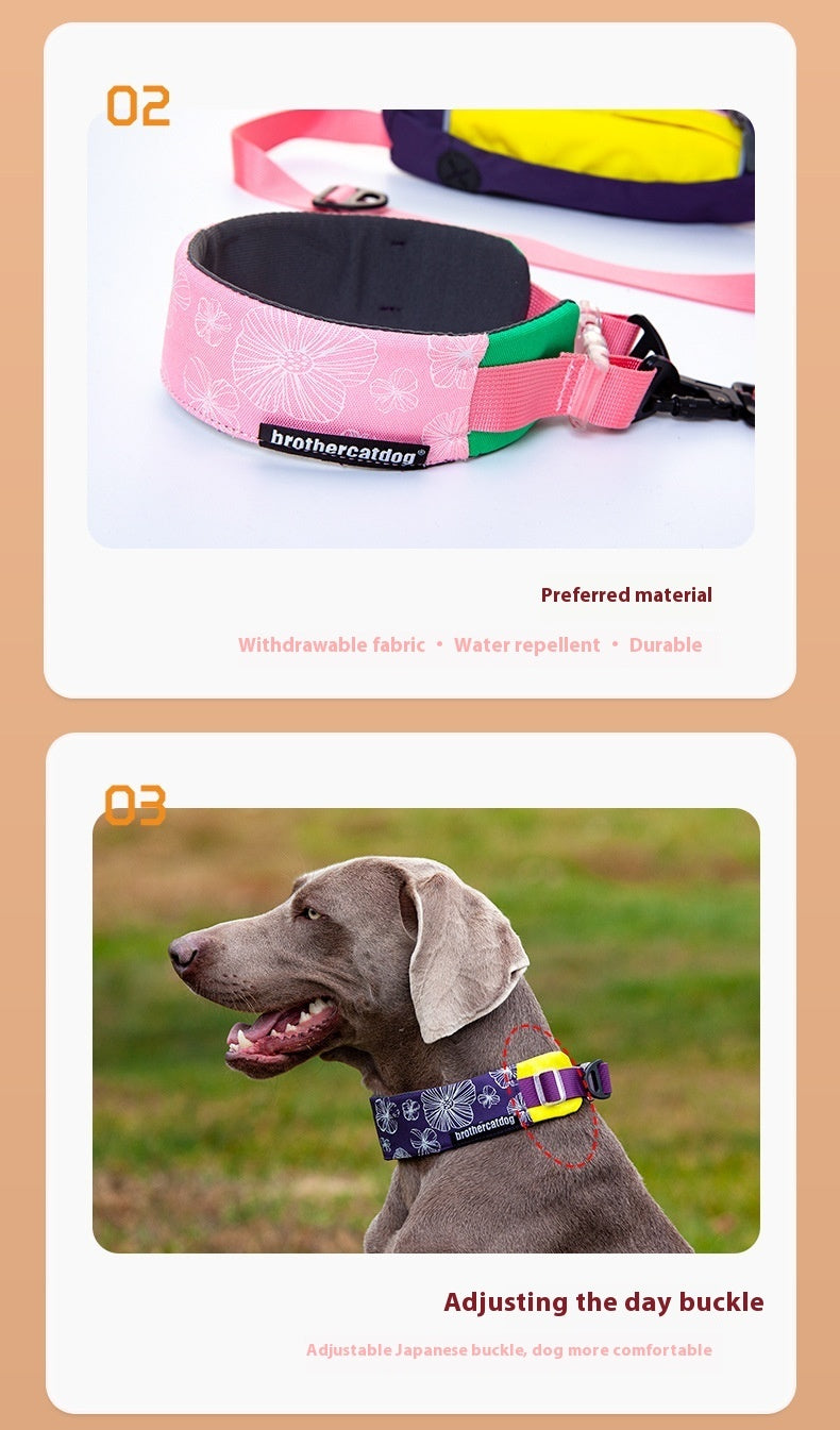 HKM-433555 Adjustable Flower Pattern Pet Collar Bandana - Nylon, 3 Sizes & 4 Color Options