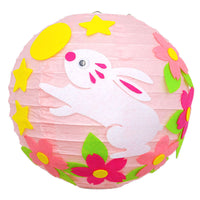 HKM-433619 Handmade Round Paper Lantern DIY Kit with Metal Frame