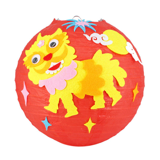 HKM-433619 Handmade Round Paper Lantern DIY Kit with Metal Frame