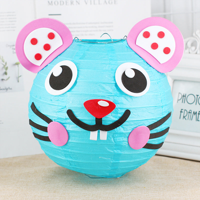 HKM-433619 Handmade Round Paper Lantern DIY Kit with Metal Frame