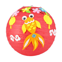 HKM-433619 Handmade Round Paper Lantern DIY Kit with Metal Frame