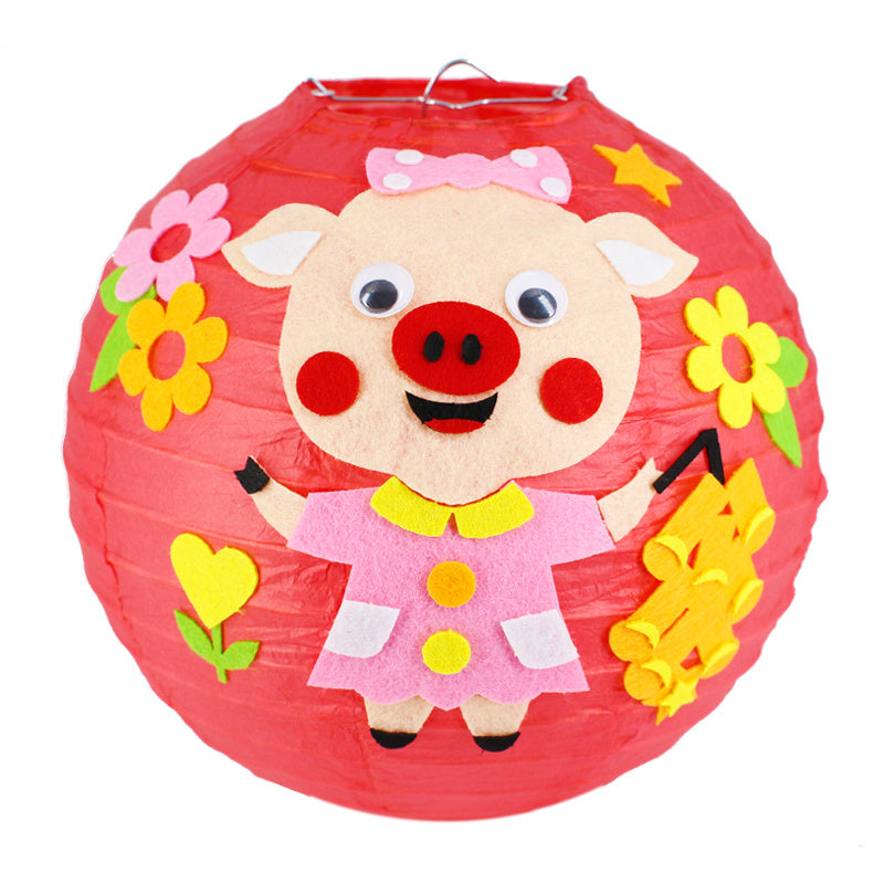 HKM-433619 Handmade Round Paper Lantern DIY Kit with Metal Frame