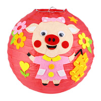 HKM-433619 Handmade Round Paper Lantern DIY Kit with Metal Frame