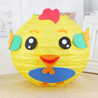 HKM-433619 Handmade Round Paper Lantern DIY Kit with Metal Frame