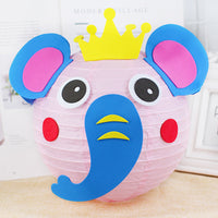HKM-433619 Handmade Round Paper Lantern DIY Kit with Metal Frame
