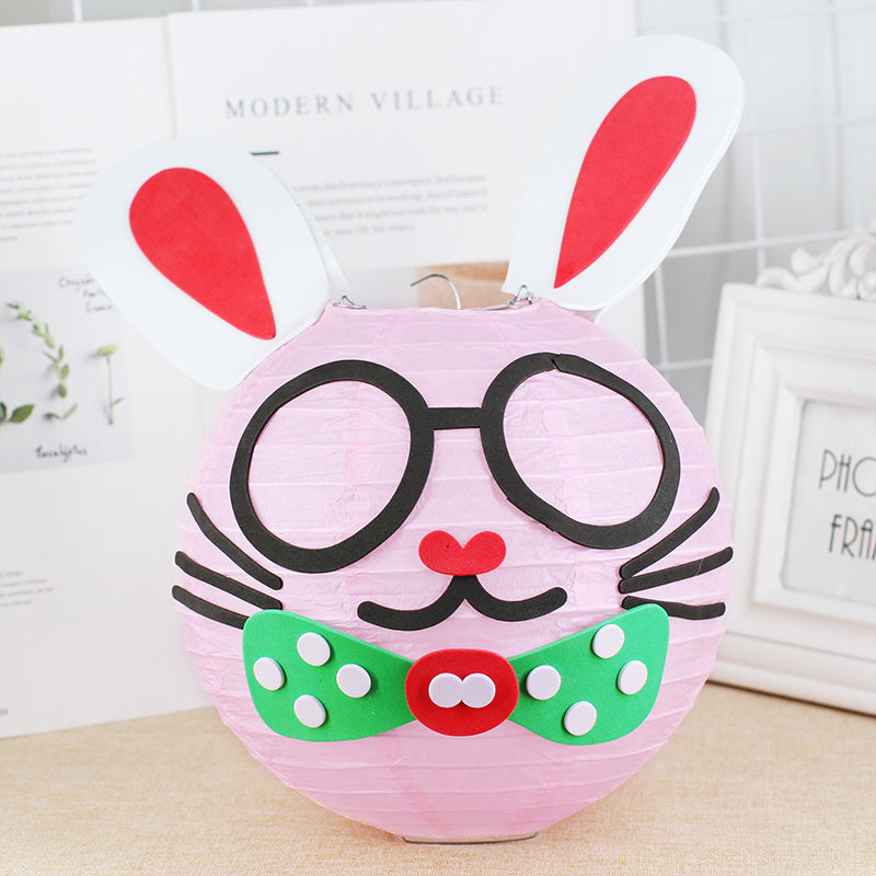 HKM-433619 Handmade Round Paper Lantern DIY Kit with Metal Frame